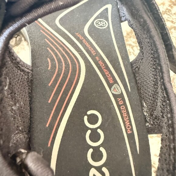 Ecco Yucatan Sandals Womens 7 Black Leather Adjustable Straps Textured Sole - Picture 11 of 14